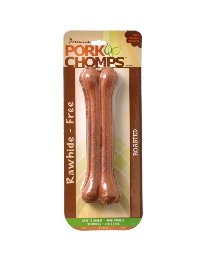 Pork Chomps Roasted Pressed Bones - 7" Bone - 1 Pack