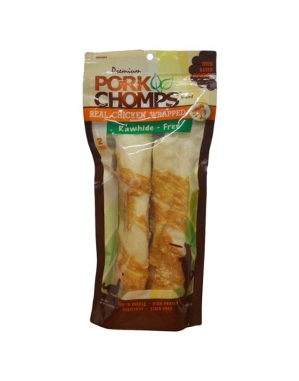 Pork Chomps Real Chicken Wrapped Rolls - 2 count