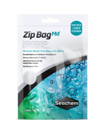 Seachem Medium Mesh Zip Bag - 1 count (12.5"L x 5.5"W)