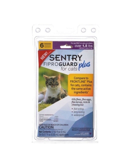 Sentry Fiproguard Plus for Cats & Kittens - 6 Applications - (Cats over 1.5 lbs)