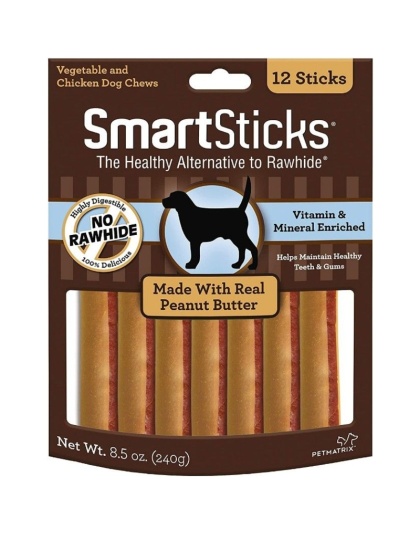 SmartBones SmartSticks Peanut Butter Flavor - 12 count