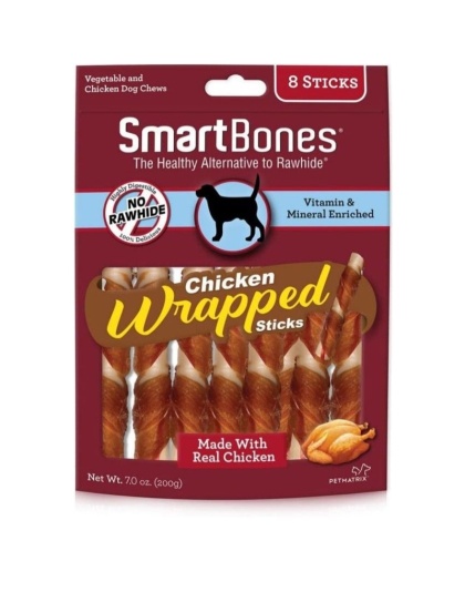 SmartBones Chicken Wrapped Sticks Rawhide Free Dog Chew - 8 count