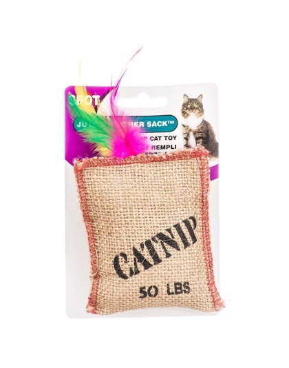 Spot Jute & Feather Sack with Catnip Cat Toy - Jute & Feather Sack