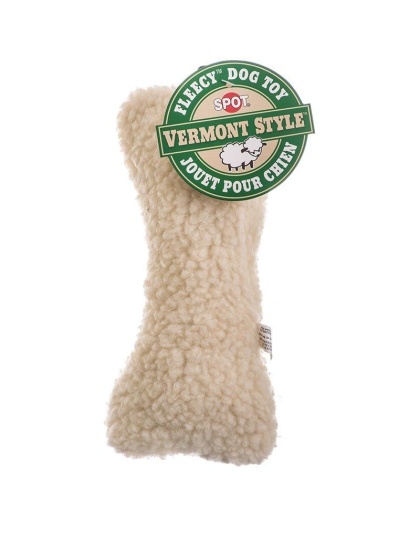Spot Vermont Style Fleecy Bone Shaped Dog Toy - 9" Long