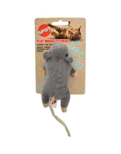 Spot Flat Mouse Frankie Catnip Toy - Assorted Colors - 1 Count (5.5in. Long)