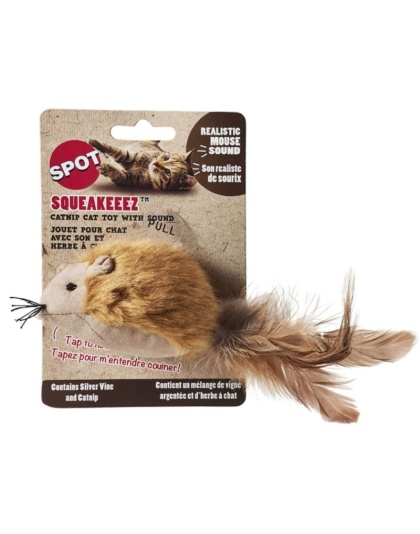 Spot Squeakeeez Mouse Cat Toy Assorted Colors - 1 count