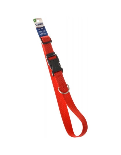 Tuff Collar Nylon Adjustable Collar - Red - 18"-26" Long x 1" Wide