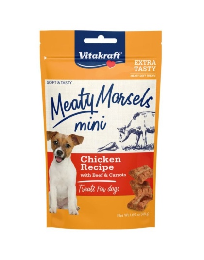 Vitakraft Meaty Morsels Mini Chicken Recipe with Beef and Carrots Dog Treat - 1.69 oz