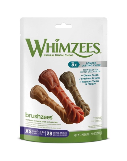 Whimzees Brushzees Dental Treats X-Small - 7.4 oz