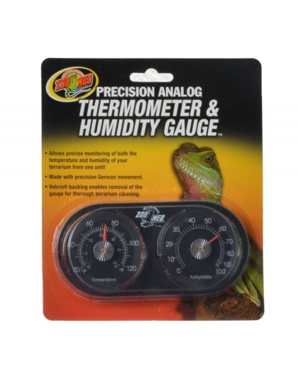 Zoo Med Precision Analog Thermometer & Humidity Gauge - Analog Thermometer & Humidity Gauge