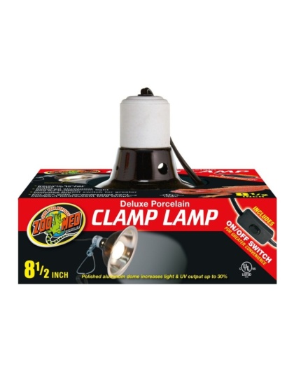 Zoo Med Delux Porcelain Clamp Lamp - Black - 150 Watts (8.5" Diameter)