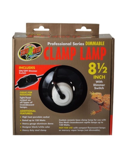 Zoo Med Professional Series Dimmable Clamp Lamp - Black - 8.5" Diameter