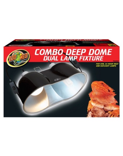 Zoo Med Combo Deep Dome Dual Lamp Fixture - Up to 300 Watts Combined