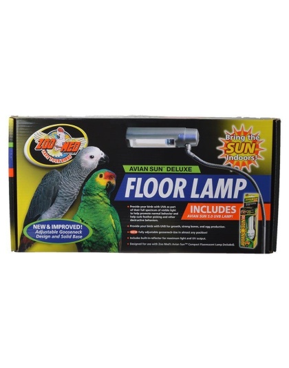 Zoo Med Avian Sun Deluxe Floor Lamp with 5.0 UVB Lamp - Fixture & Lamp