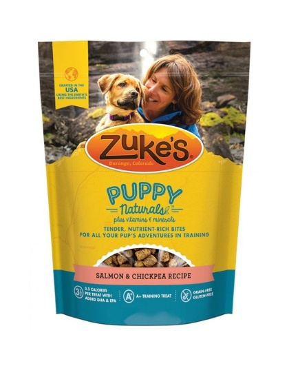 Zukes Puppy Naturals Dog Treats - Salmon & Chickpea Recipe - 5 oz