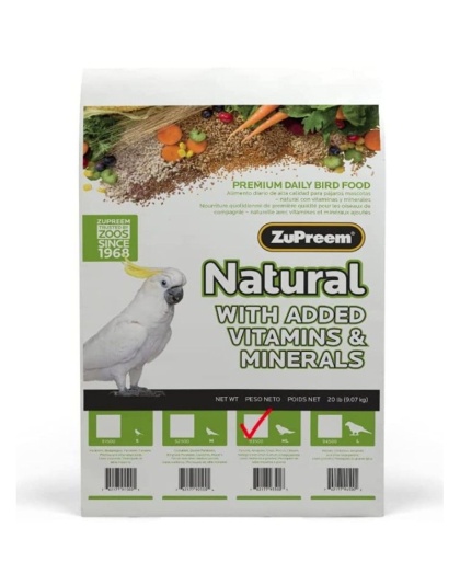 ZuPreem Natural Blend Bird Food - Parrot & Conure - 20 lbs